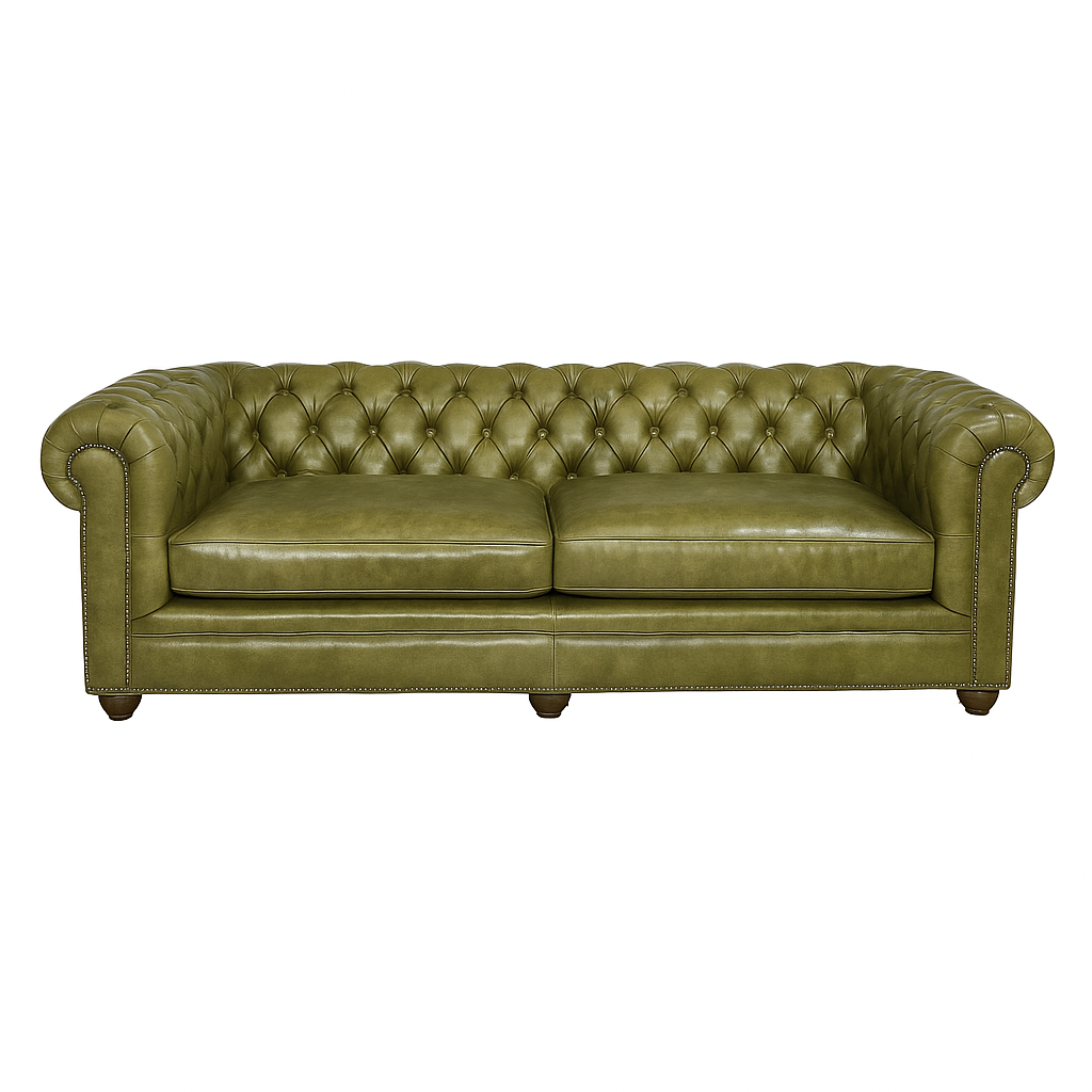 Canapea chesterfield GYMA piele VERDE