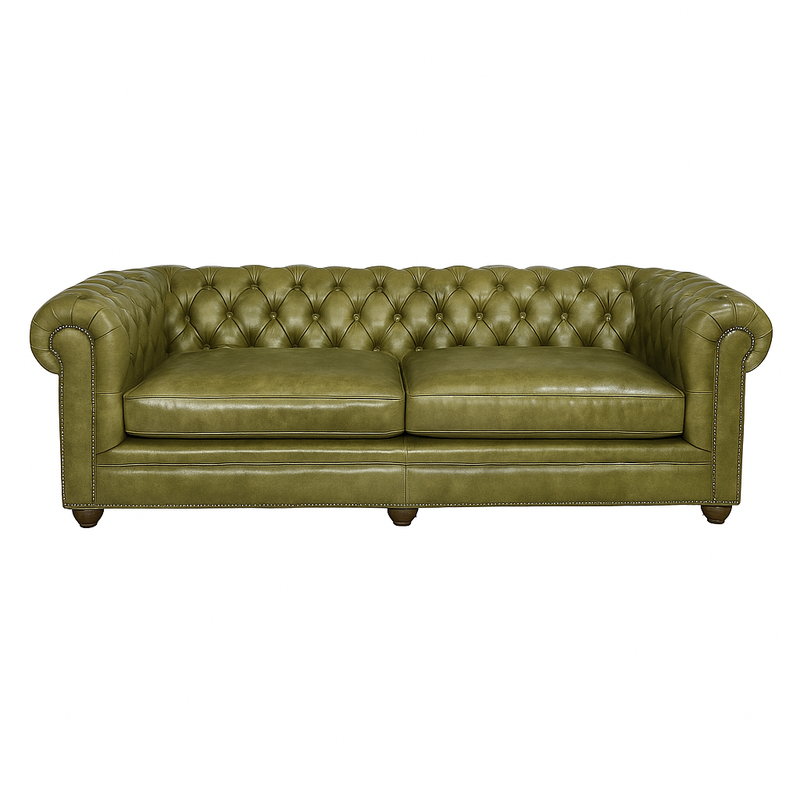 Canapea chesterfield GYMA piele VERDE