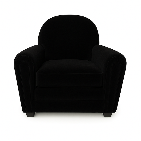 Fotoliu catifea NEAGRA | model MARA