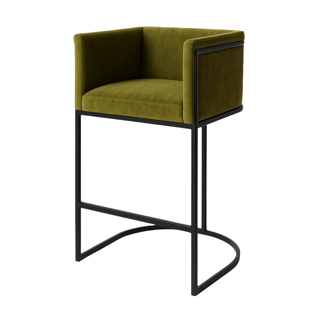 Scaun bar catifea VERDE | model NINO