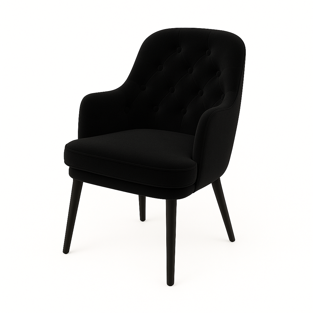 Fotoliu catifea NEAGRA | model MATEO