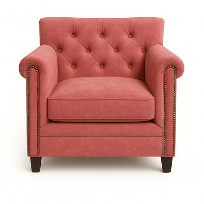 Fotoliu chesterfield TAN catifea ROZ