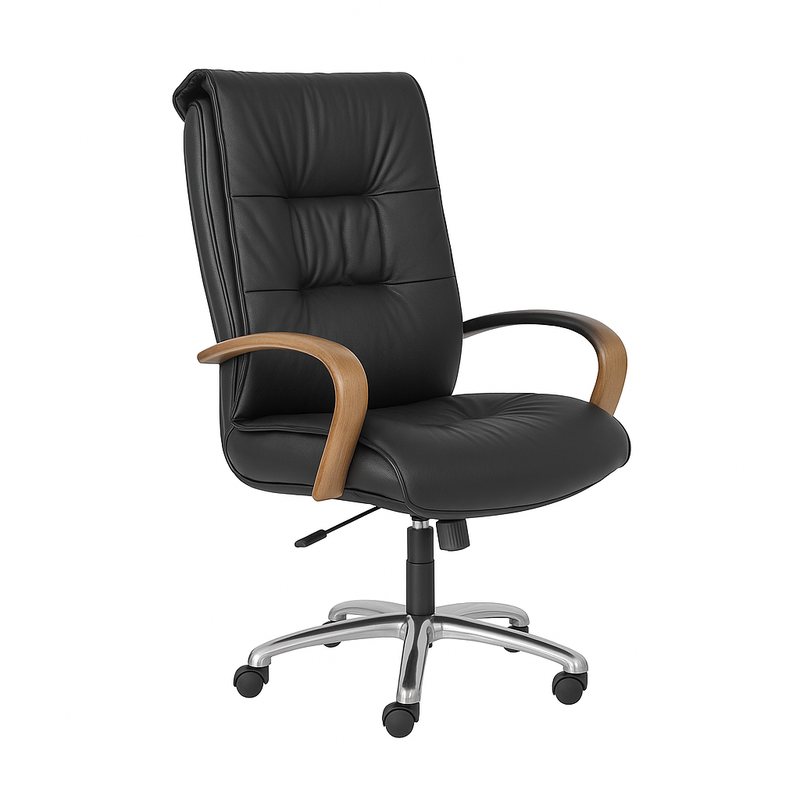 Scaun de birou piele NEAGRA | model BIG STAR P
