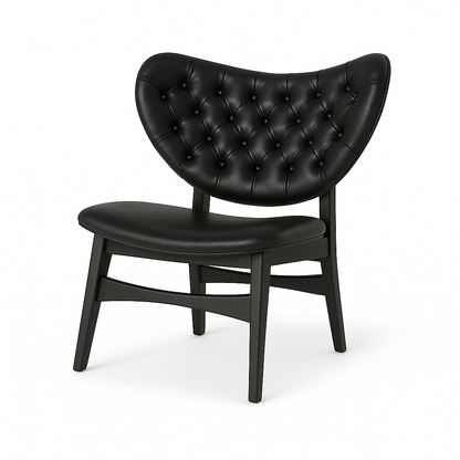 Scaun tip fotoliu piele NEAGRA | model SAMUEL