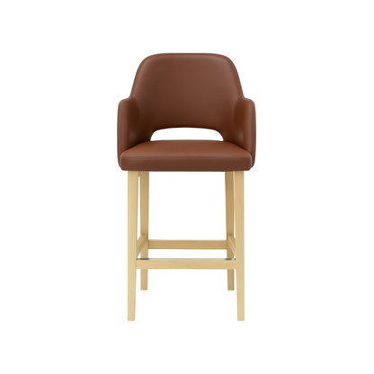 Scaun bar piele naturala BEJ | model APRIL