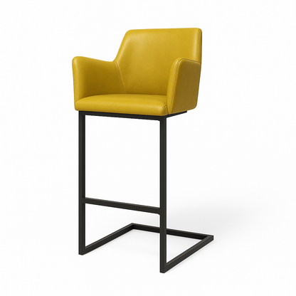Scaun bar piele GALBENA | model GIAN