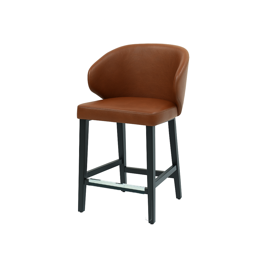 Scaun bar piele naturala GALBENA | model CAPRICE