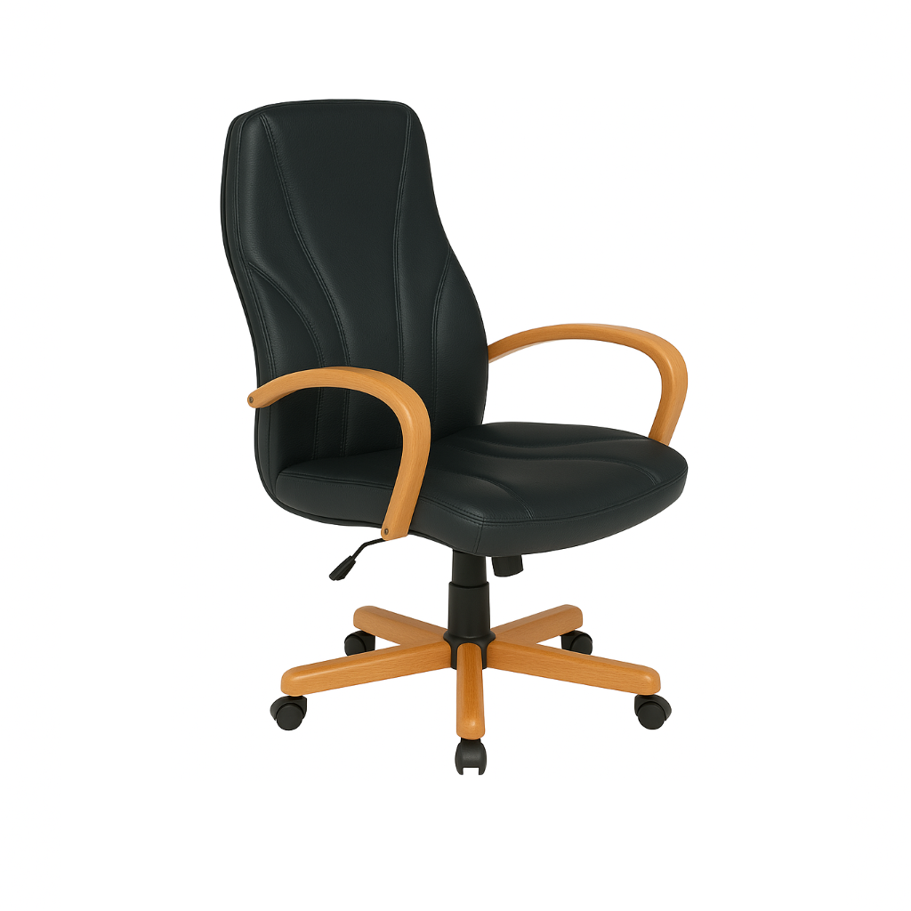 Scaun ergonomic piele NEAGRA | model BETA P