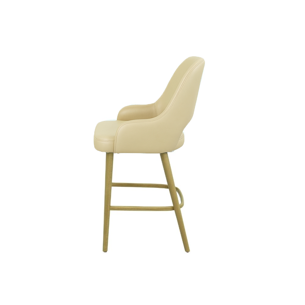 Scaun bar piele naturala BEJ | model HUGO